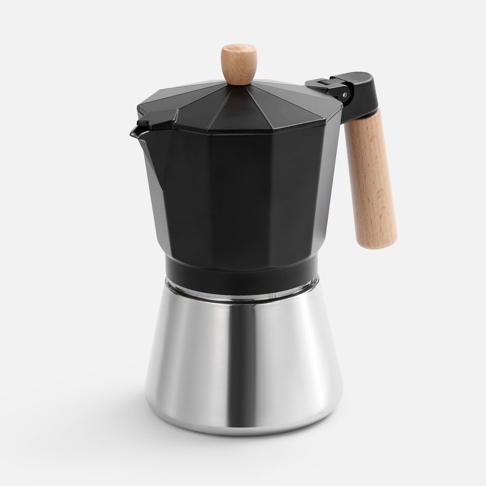 Гейзерная кофеварка с деревянными элементами