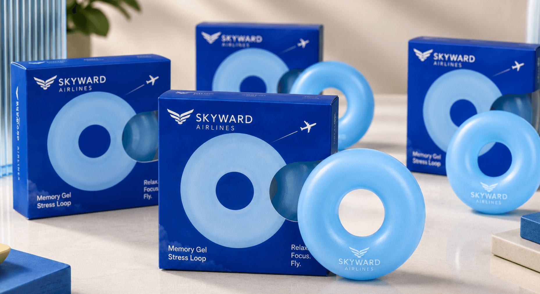 Гелевый антистресс пончик с логотипом Skyward Airlines