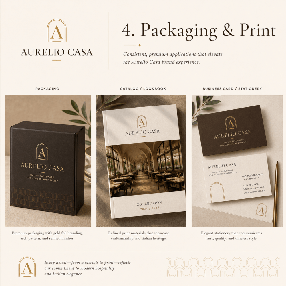 AURELIO CASA: фирменная айдентика для бренда HoReCa