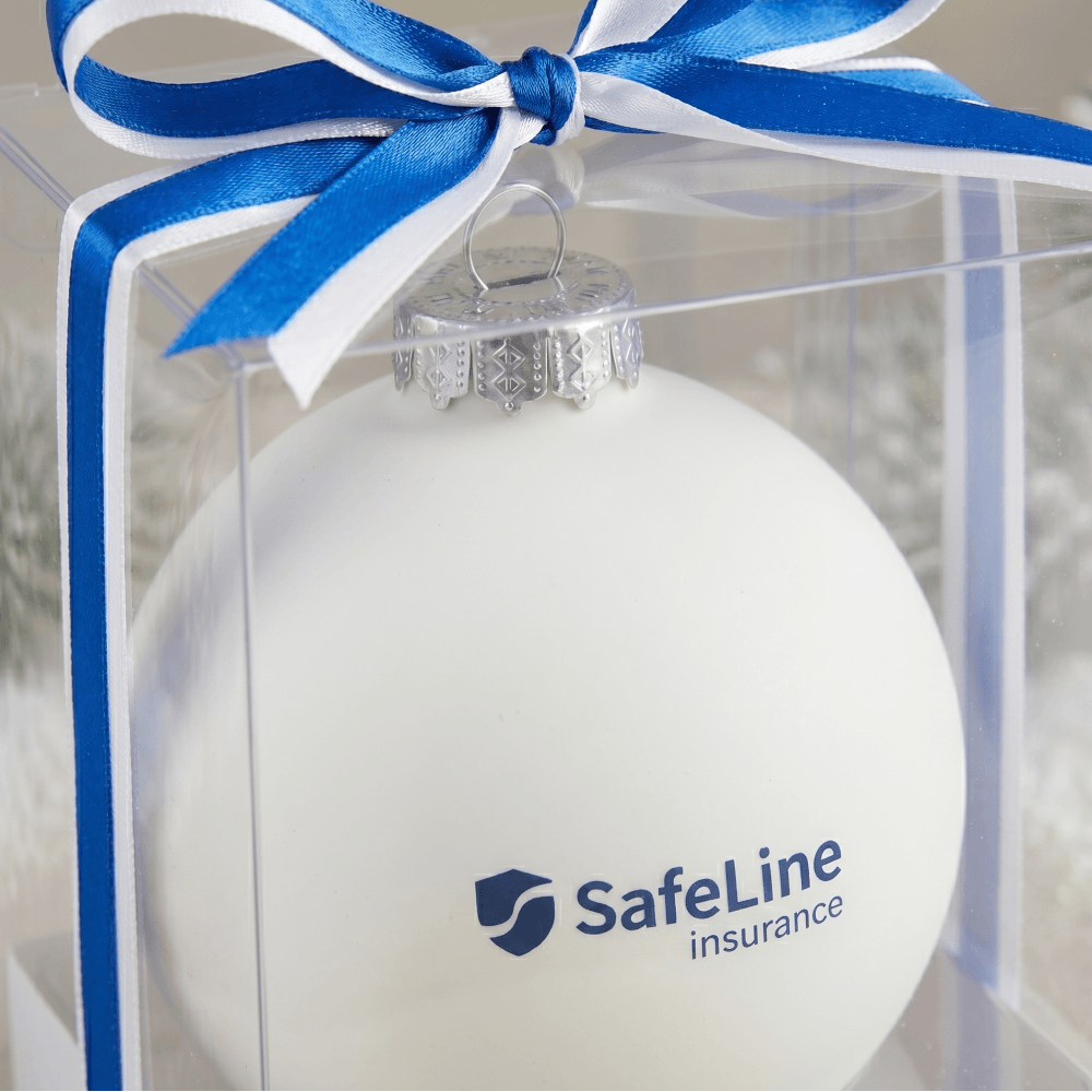 Прозрачная пластиковая упаковка для елочного шара SafeLine insurance