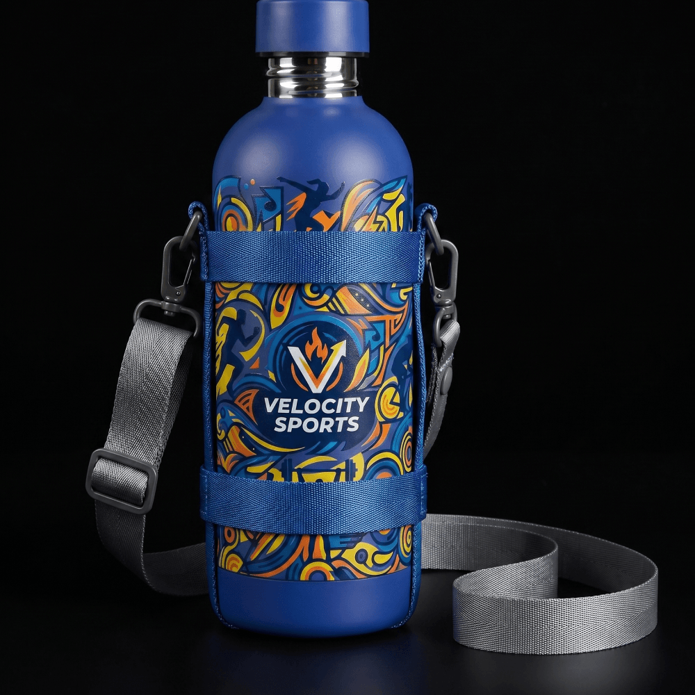 Сумка для термобутылки из стропы и брендированная бутылка Velocity Sports