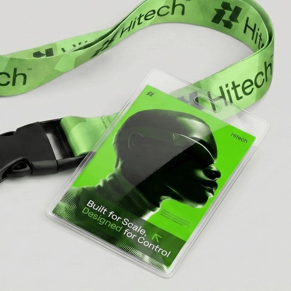 Ленты для бейджей с печатью логотипа Hitech на заказ