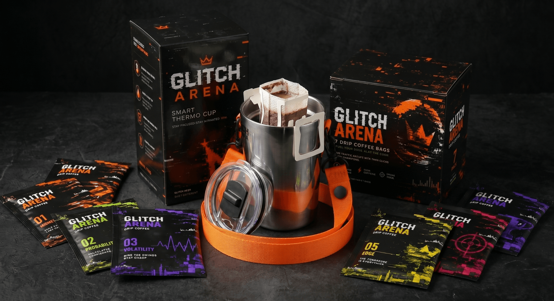 Сумка для термокружки из стропы для GLITCH ARENA. |