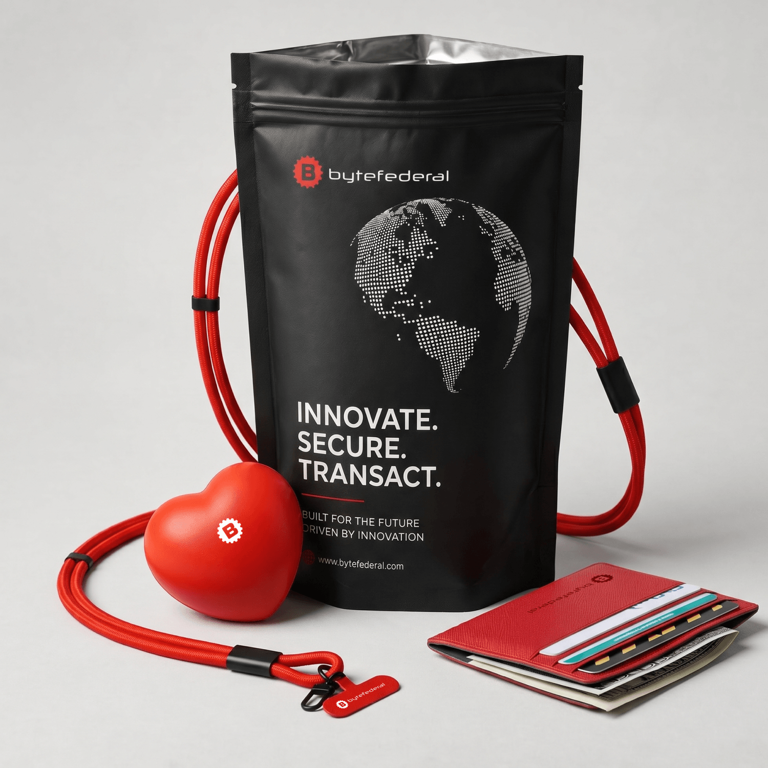 Каким может быть swag pack для fintech бренда ByteFederal?