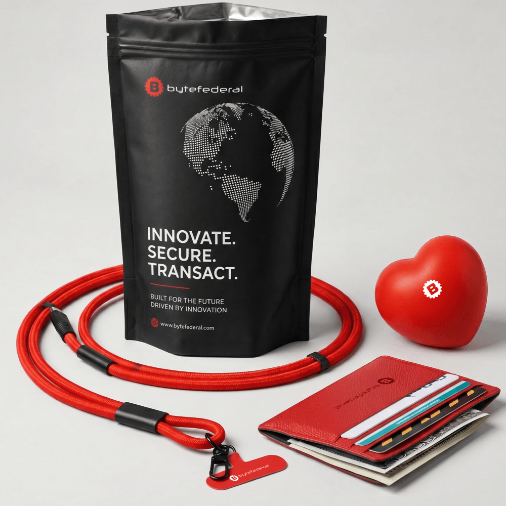 Каким может быть swag pack для fintech бренда ByteFederal?