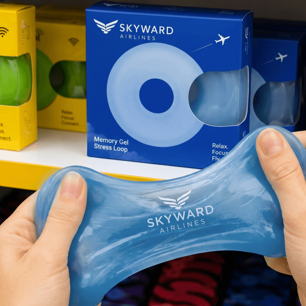 Гелевый антистресс для Skyward Airlines с фирменной упаковкой